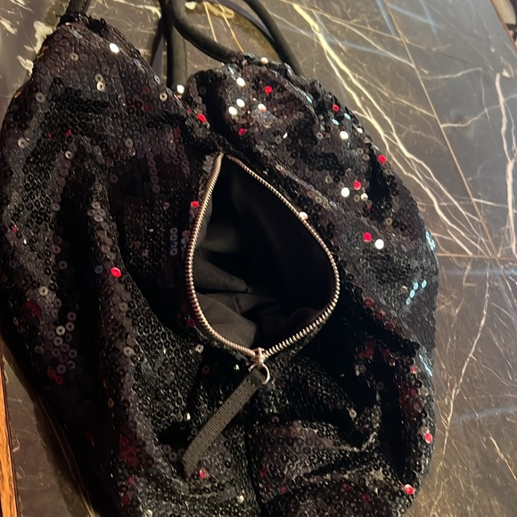 Candies black sequins bag with side zipper pocket - Picture 4 of 4